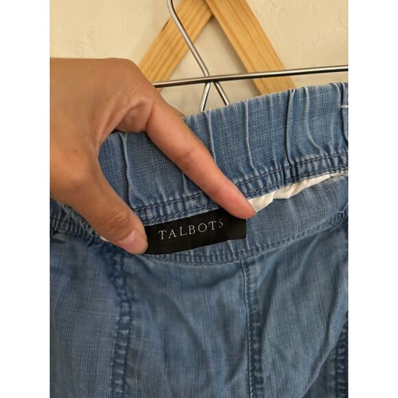 Talbots Pants Women's 2 Blue Jogger Weekend Wash High Rise Pockets Elastic Waist - Picture 6 of 11